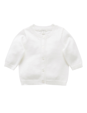 Organic Cotton Basic Cardi White