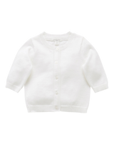 Organic Cotton Basic Cardi White