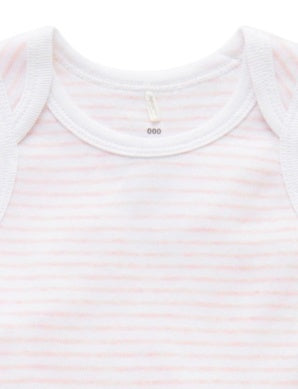 Singlet Bodysuit Pale Pink Melange Stripe