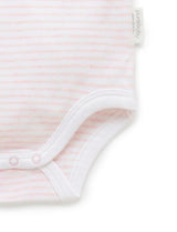 Singlet Bodysuit Pale Pink Melange Stripe