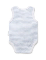 Singlet Bodysuit Pale Blue Melange Stripe