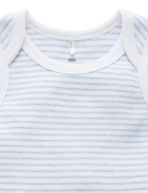 Singlet Bodysuit Pale Blue Melange Stripe