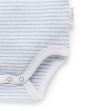Singlet Bodysuit Pale Blue Melange Stripe
