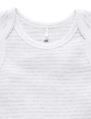 Singlet Bodysuit Pale Grey Melange Stripe