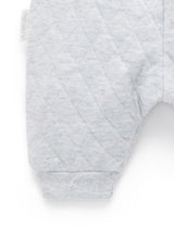 Quilted Track Pants Pale Grey Melange