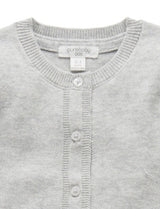 Organic Cotton Basic Cardi Pale Grey Melange