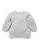 Organic Cotton Basic Cardi Pale Grey Melange