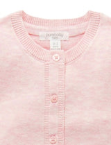 Organic Cotton Basic Cardi Pale Pink Melange