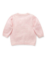 Organic Cotton Basic Cardi Pale Pink Melange