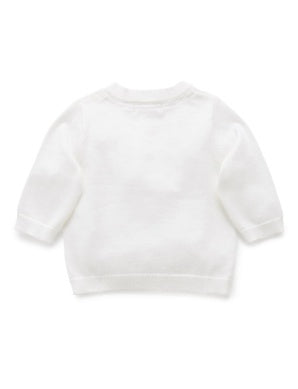 Organic Cotton Basic Cardi White