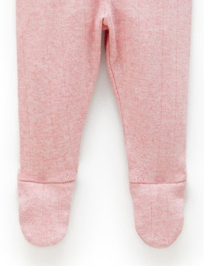 Essentials Pointelle Footed Leggings Peony Melange