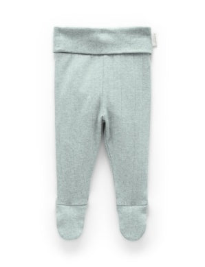 Essentials Pointelle Footed Leggings Fern Melange