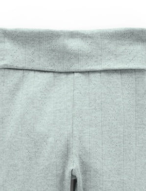 Essentials Pointelle Footed Leggings Fern Melange