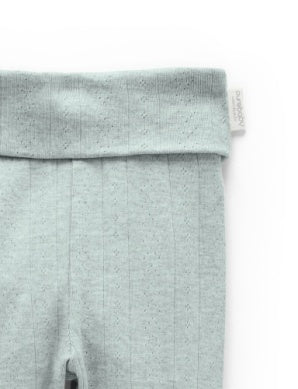 Essentials Pointelle Footed Leggings Fern Melange