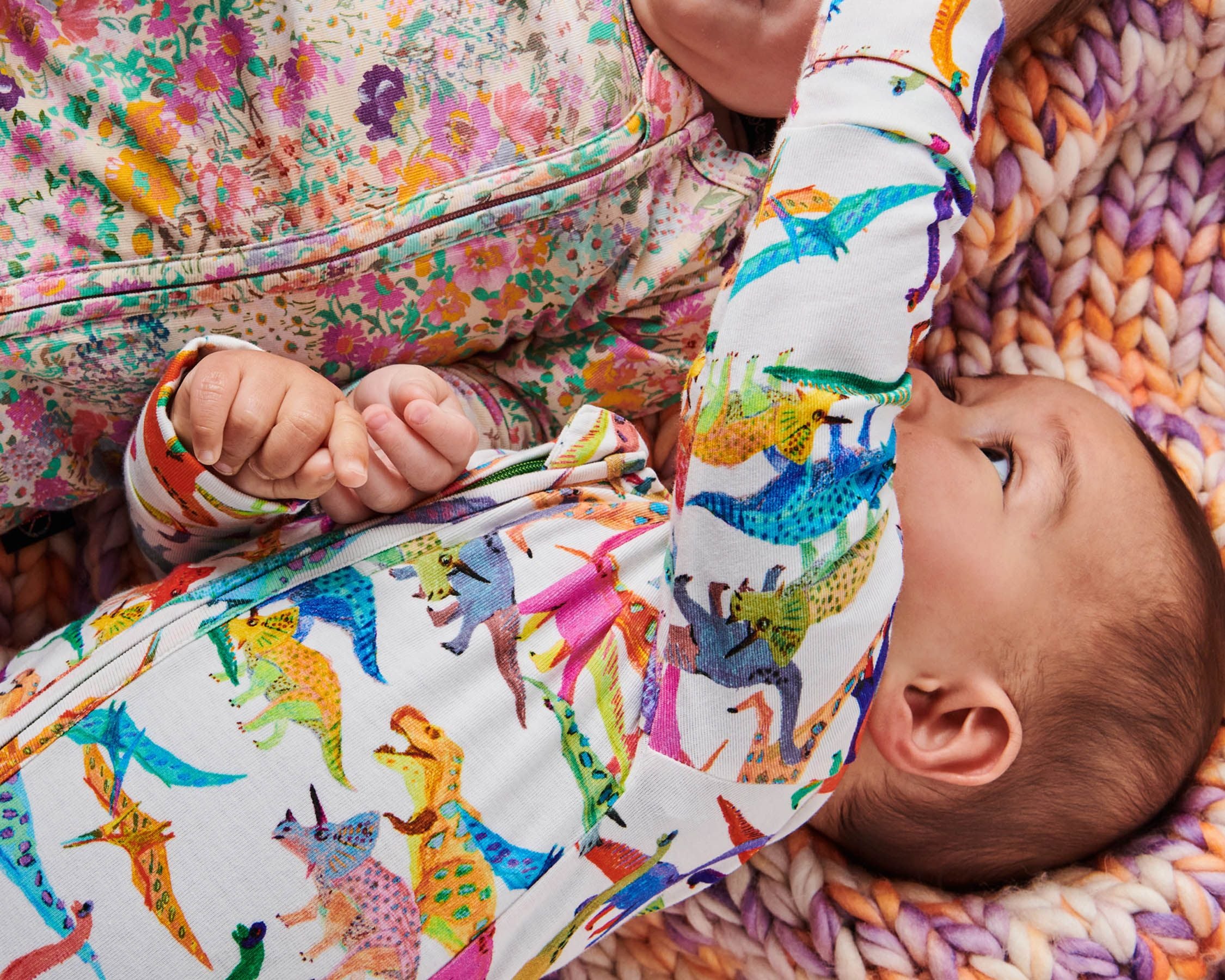 Dino Max White Organic Long Sleeve Zip Romper New-born Only available