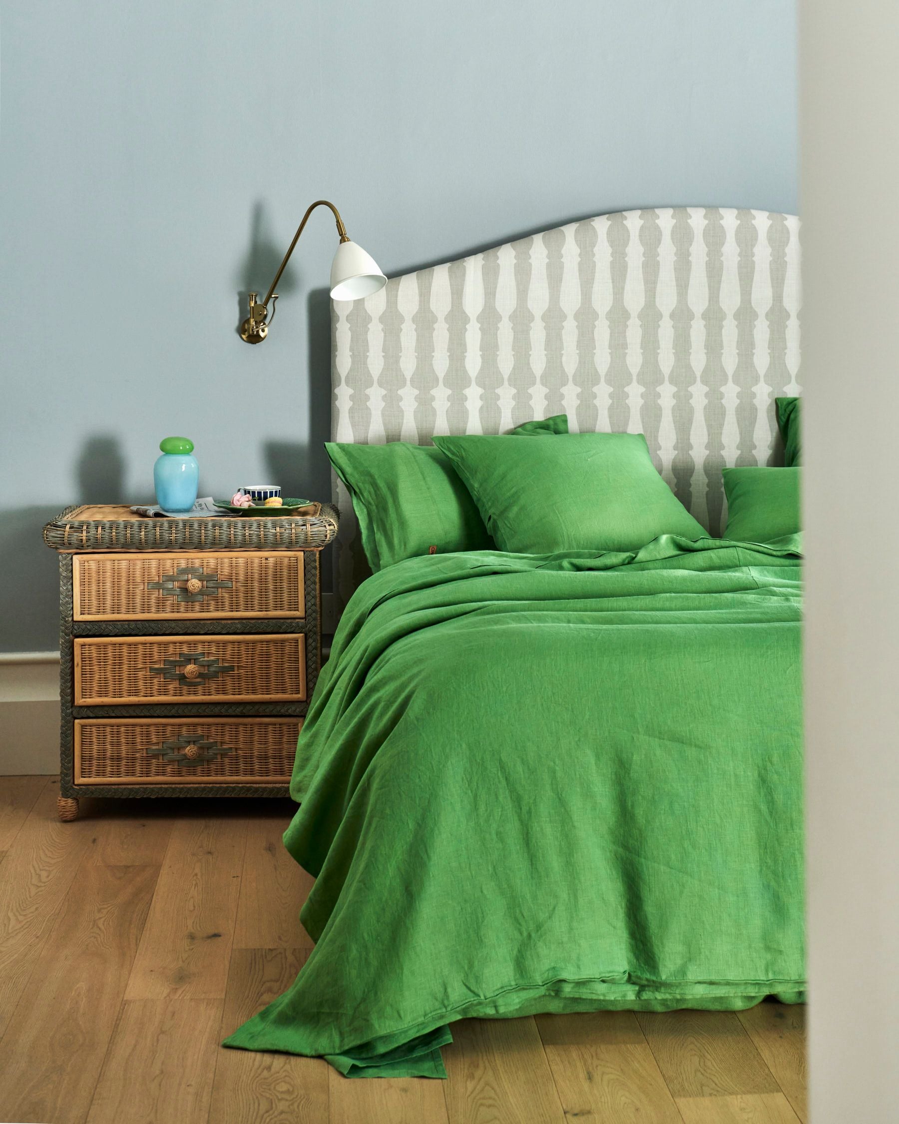 Green Tea Linen Fitted Sheet