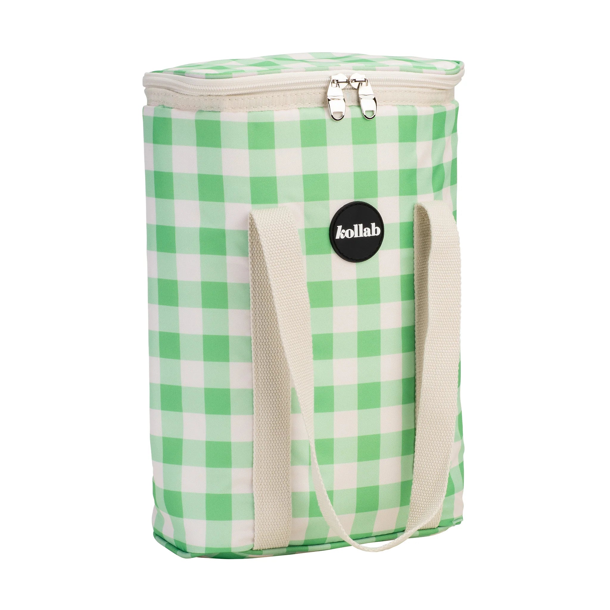Holiday Wine Cooler Bag Kelly Green Check