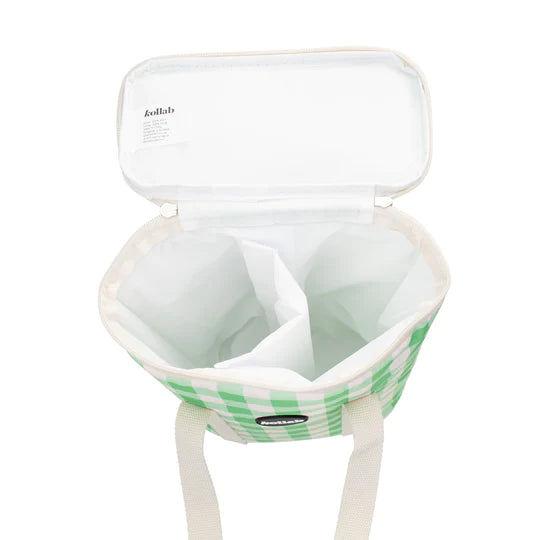 Holiday Wine Cooler Bag Kelly Green Check