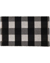 Load image into Gallery viewer, Black &amp; White Gingham Coir Door Mat
