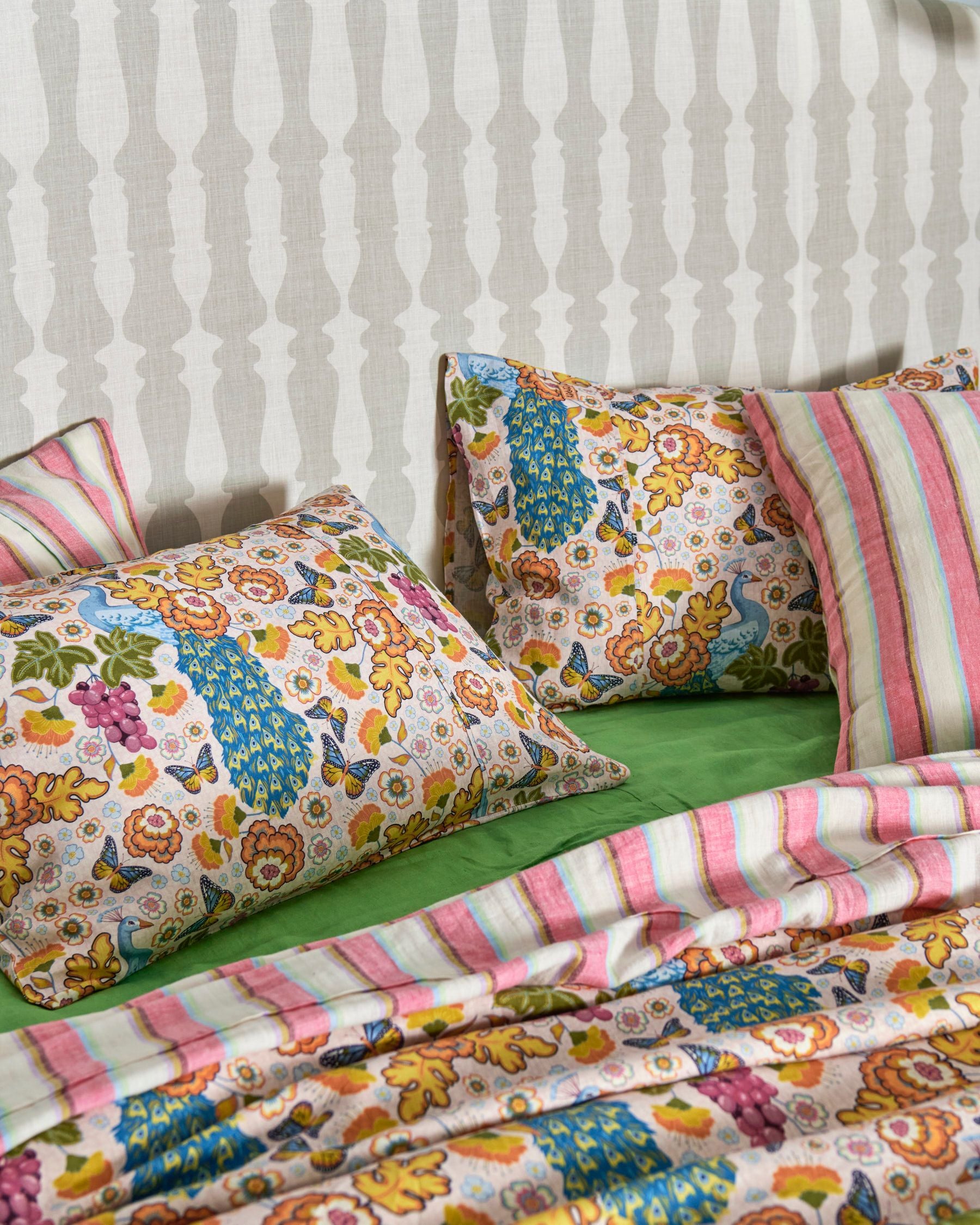 Green Tea Linen Fitted Sheet