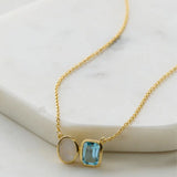 Skylar Necklace - Moonstone/Blue Topaz