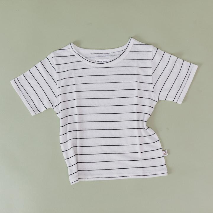 Tshirt Basic Bamboo Luxe Linen Jersey Black Stripe