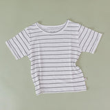 Tshirt Basic Bamboo Luxe Linen Jersey Black Stripe