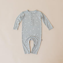 Load image into Gallery viewer, Organic Bamboo Cotton Long Sleeve Onesie Storm Grey Spot
