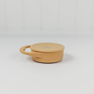 Silicone Snack Cup with Lid -Collapsible - Honey