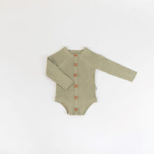 Load image into Gallery viewer, Onesie Rib Knit Long Sleeve Sage

