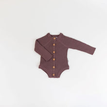Load image into Gallery viewer, Onesie Rib Knit Long Sleeve Mulberry
