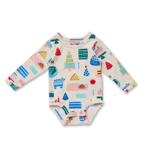 Big Happy Party Long Sleeve Bodysuit