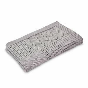 Jessie Multi Pattern Knit Blanket Grey