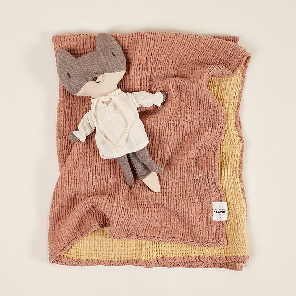 Enes Crinkle Baby Blanket - Tobacco/Honey