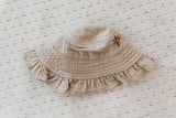 Muslin Frill Sun Hat Oatmeal