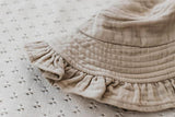 Muslin Frill Sun Hat Oatmeal