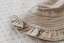 Load image into Gallery viewer, Muslin Frill Sun Hat Oatmeal
