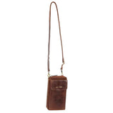 Leather Cross Body Bag/Clutch Cognac