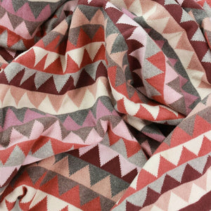 Archie Cotton Triangles Knitted Baby Blanket Pink