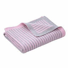 Load image into Gallery viewer, CooCoo Reversible Cotton Knitted Blanket Pink
