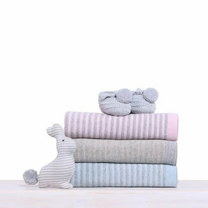 CooCoo Reversible Cotton Knitted Blanket Pink