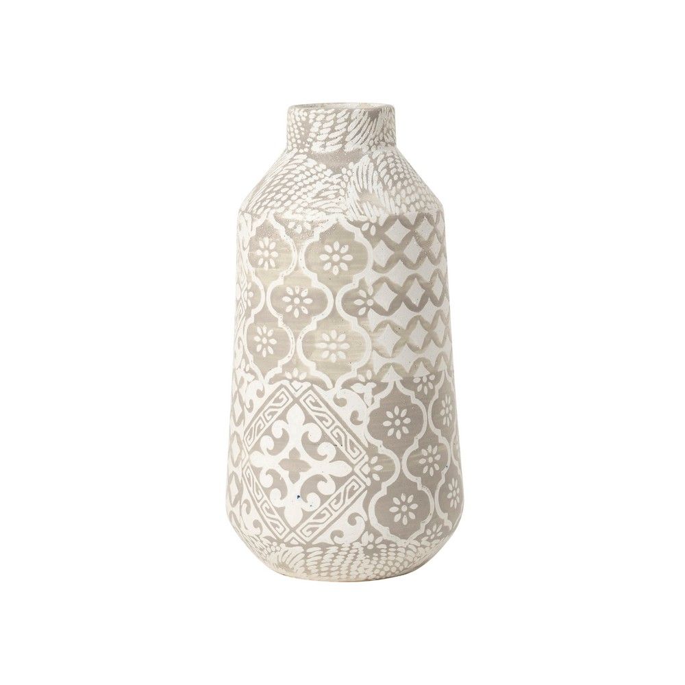 Mawson Ceramic Patchwork Vase - Taupe