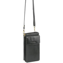 Load image into Gallery viewer, Leather Cross Body Bag/Clutch Black
