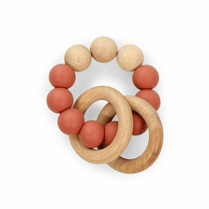 Jerry Beech Wood/Silicone Teether Available in 6 Colours