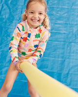Flower Flow Long Sleeve Zip Bathers