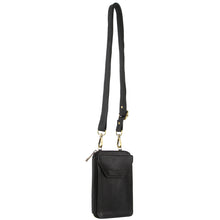 Load image into Gallery viewer, Leather Cross Body Bag/Clutch Black
