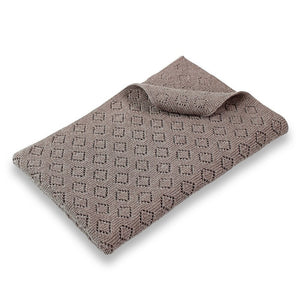 Milo Diamond Knit Baby Blanket Chocolate