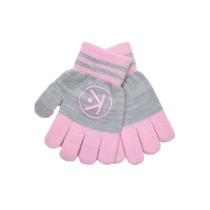 Kids Gloves - Pink/Grey