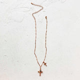 Ivy Cross Pendant - Rose Gold