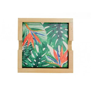 Coaster Set – Ceramic – Tropical Birds